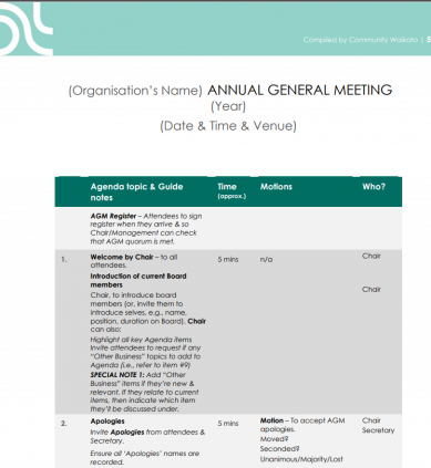 AGM guide template